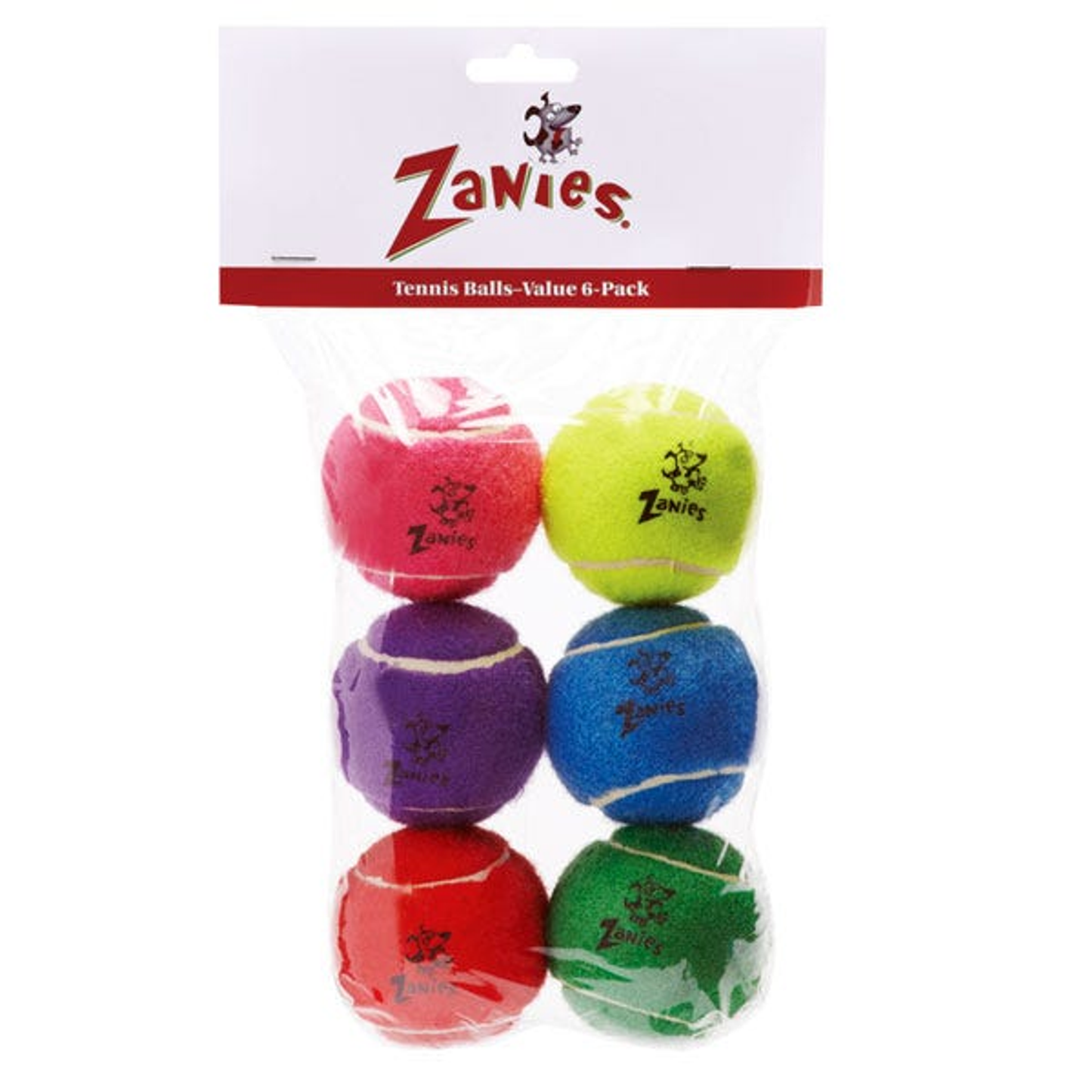 Pet Tennis Balls 2.5In 6Pk Asst