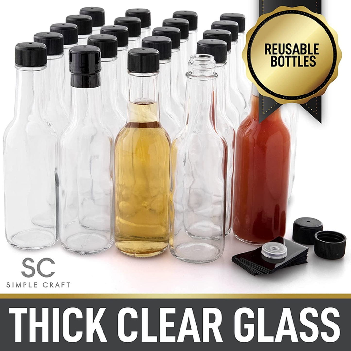 Simple Craft Hot Sauce Glass Bottles