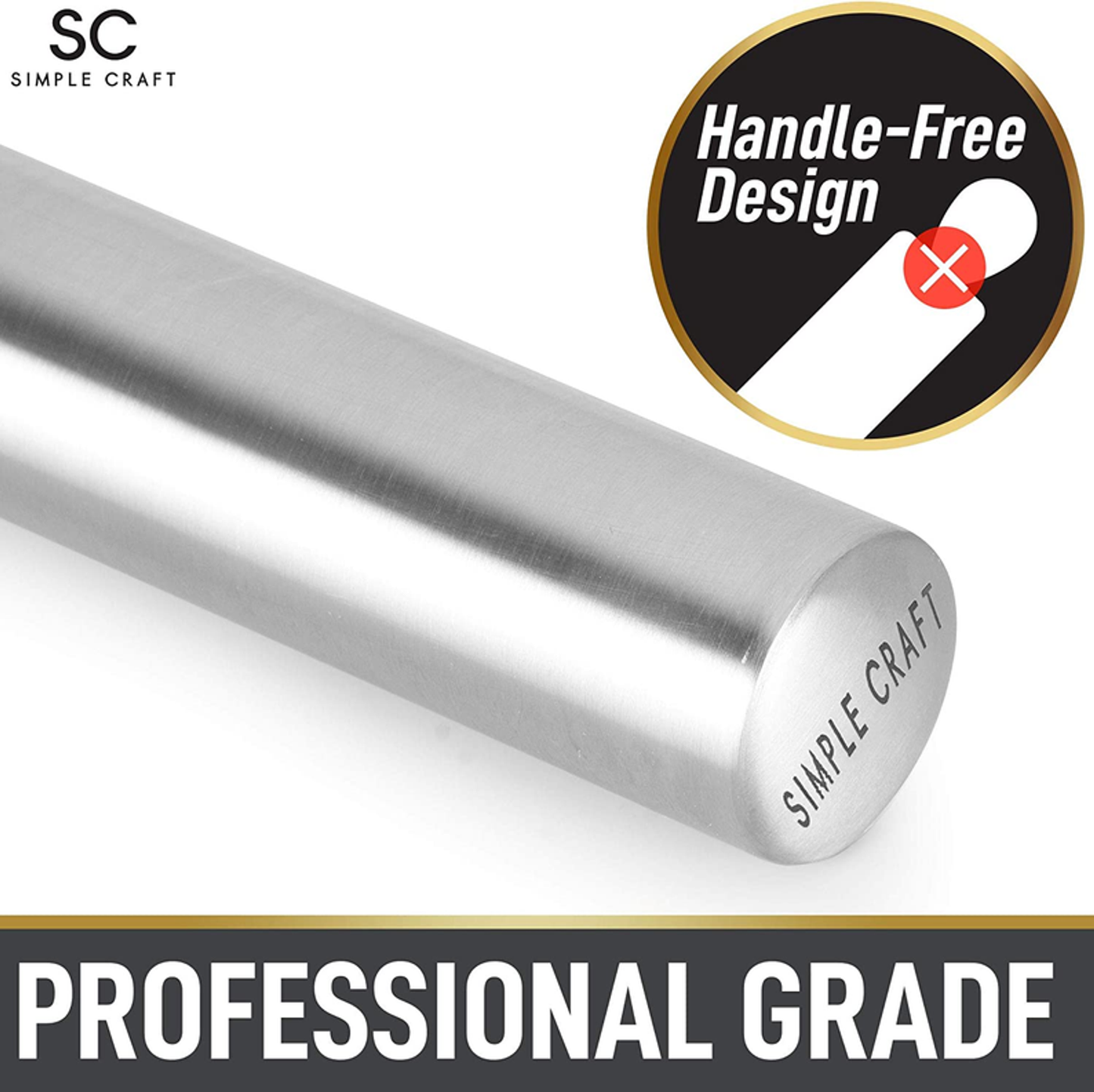 Simple Craft Premium Rolling Pin For Making Cookies, Pastries, Pizza, Pies, and Pastas