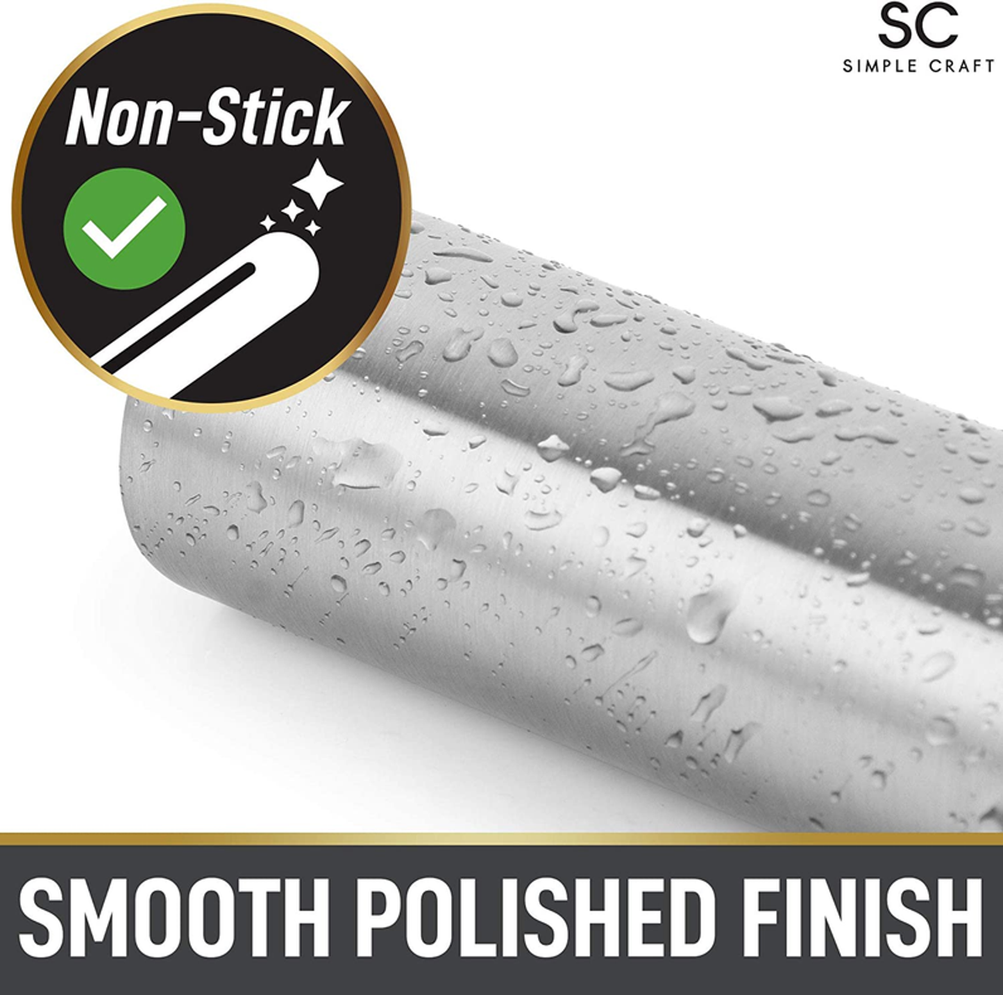 Simple Craft Premium Rolling Pin For Making Cookies, Pastries, Pizza, Pies, and Pastas