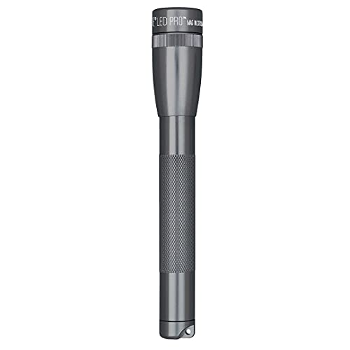 MagLite Mini LED PRO Flashlight - Ultra Bright 332 Lumens, Adjustable Beam, Water-Resistant IPX4, Shock Resistant, 2 Power Modes, Includes 2 AA Premium Alkaline Batteries - (Holster Pack, Black)