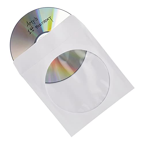 Verbatim CD/DVD Paper Sleeves-with Clear Window 100pk