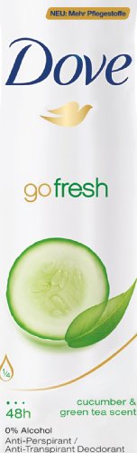 Dove Anti-Perspirant Deodorant Spray, Cucumber & Green Tea, Dry 48 Hour Protection 150 Ml (Pack of 6)