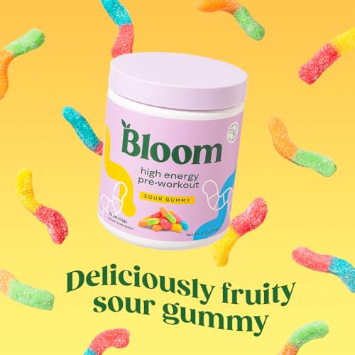 Bloom Nutrition High Energy Pre Workout with Beta Alanine, Ginseng and L Tyrosine for Amino Energy, Natural Caffeine Powder from Green Tea Extract, Keto, Sugar Free Drink Mix, Raspberry Lemonade