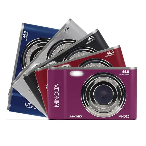 Minolta MND20 44 MP / 2.7K Ultra HD Digital Camera (Black)