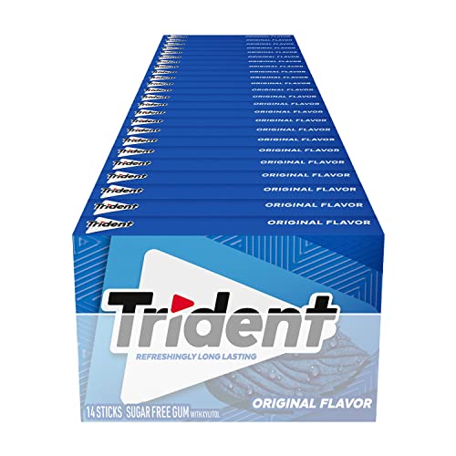 Trident Original Flavor Sugar Free Gum, 14 Pieces (Pack of 24) (336 Total Pieces)