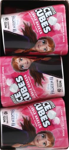 ICE BREAKERS Ice Cubes Spearmint Sugar Free Chewing Gum Bottles, 3.24 oz (6 Count, 40 Pieces)