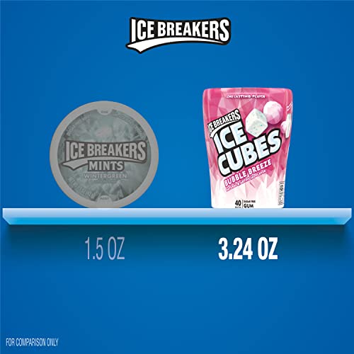 ICE BREAKERS Ice Cubes Spearmint Sugar Free Chewing Gum Bottles, 3.24 oz (6 Count, 40 Pieces)
