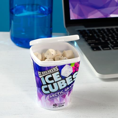 ICE BREAKERS Ice Cubes Spearmint Sugar Free Chewing Gum Bottles, 3.24 oz (6 Count, 40 Pieces)