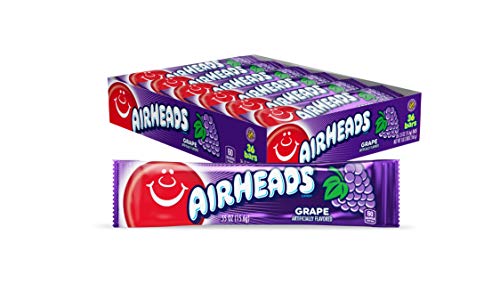 Airheads Candy, Watermelon Flavor, Individually Wrapped Full Size Bars, Taffy, Non Melting, Party, Pack of 36 Bars