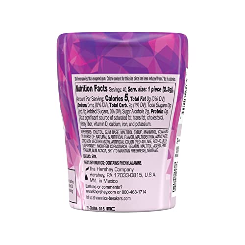 ICE BREAKERS Ice Cubes Spearmint Sugar Free Chewing Gum Bottles, 3.24 oz (6 Count, 40 Pieces)