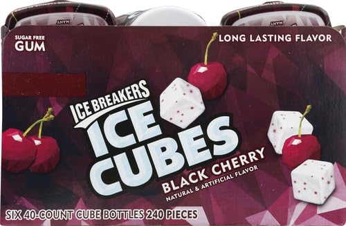 ICE BREAKERS Ice Cubes Spearmint Sugar Free Chewing Gum Bottles, 3.24 oz (6 Count, 40 Pieces)