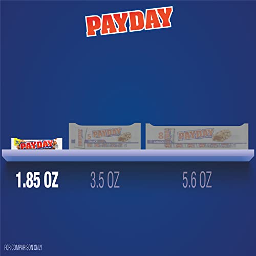 PAYDAY Peanut Caramel, Halloween Candy Bars, 1.85 oz (24 Count)