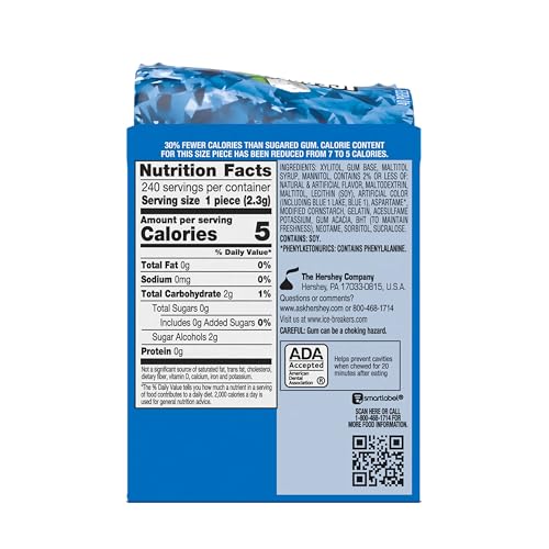 ICE BREAKERS Ice Cubes Spearmint Sugar Free Chewing Gum Bottles, 3.24 oz (6 Count, 40 Pieces)