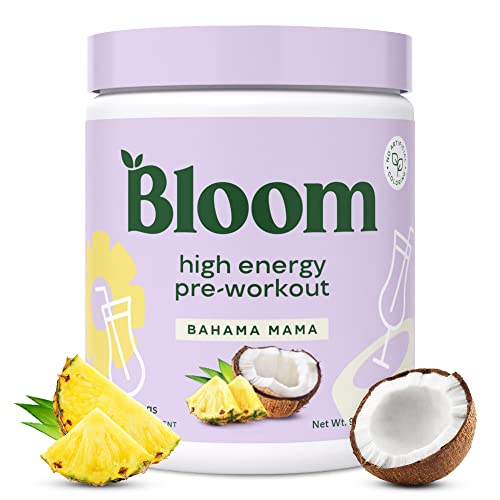 Bloom Nutrition High Energy Pre Workout with Beta Alanine, Ginseng and L Tyrosine for Amino Energy, Natural Caffeine Powder from Green Tea Extract, Keto, Sugar Free Drink Mix, Raspberry Lemonade