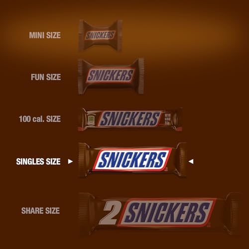 SNICKERS Full Size Bulk Milk Chocolate Candy Bars, 1.86 oz Bar, 48 ct Box