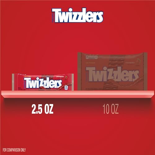 TWIZZLERS Twists Strawberry Flavored Licorice Style, Candy Packs, 2.5 oz (18 Count)