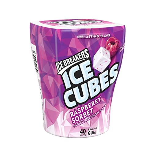 ICE BREAKERS Ice Cubes Spearmint Sugar Free Chewing Gum Bottles, 3.24 oz (6 Count, 40 Pieces)