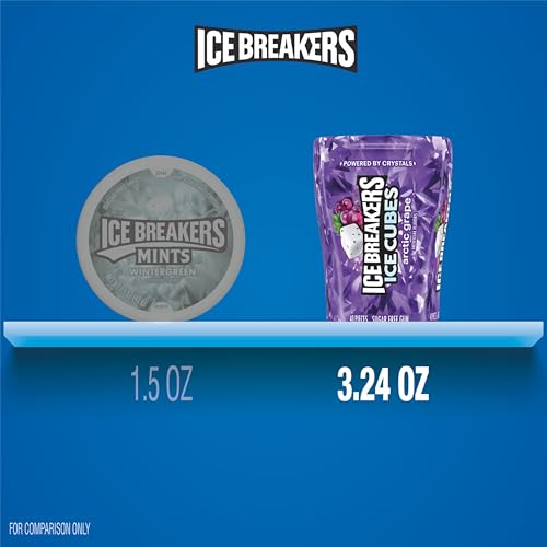 ICE BREAKERS Ice Cubes Spearmint Sugar Free Chewing Gum Bottles, 3.24 oz (6 Count, 40 Pieces)