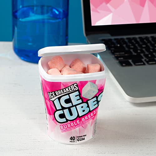 ICE BREAKERS Ice Cubes Spearmint Sugar Free Chewing Gum Bottles, 3.24 oz (6 Count, 40 Pieces)
