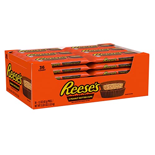 REESE'S Milk Chocolate Peanut Butter Cups, Easter Candy Packs, 1.5 oz (36 Count)