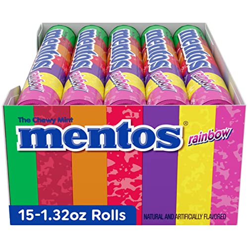 Mentos Chewy Mint Candy Roll, Mint, Non Melting, Party, 14 Pieces (Bulk Pack of 15) - Packaging May Vary