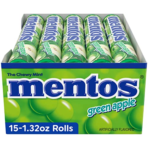 Mentos Chewy Mint Candy Roll, Mint, Non Melting, Party, 14 Pieces (Bulk Pack of 15) - Packaging May Vary