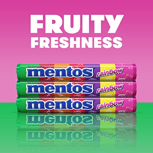 Mentos Chewy Mint Candy Roll, Mint, Non Melting, Party, 14 Pieces (Bulk Pack of 15) - Packaging May Vary