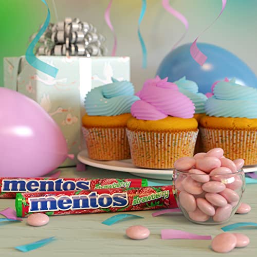 Mentos Chewy Mint Candy Roll, Mint, Non Melting, Party, 14 Pieces (Bulk Pack of 15) - Packaging May Vary