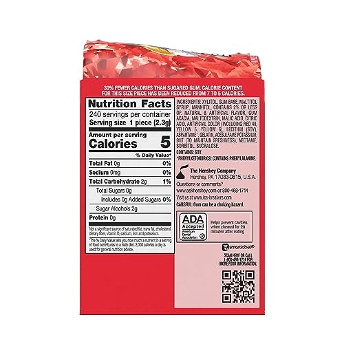 ICE BREAKERS Ice Cubes Spearmint Sugar Free Chewing Gum Bottles, 3.24 oz (6 Count, 40 Pieces)