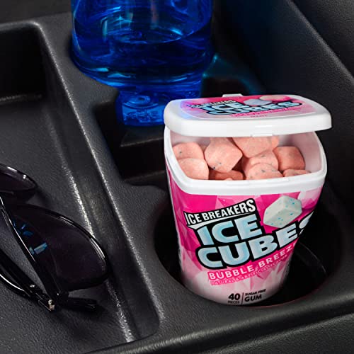 ICE BREAKERS Ice Cubes Spearmint Sugar Free Chewing Gum Bottles, 3.24 oz (6 Count, 40 Pieces)
