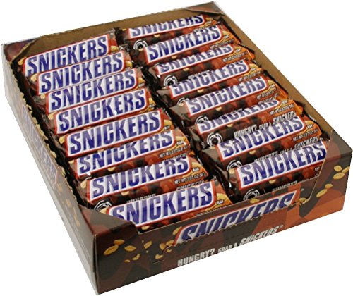 SNICKERS Full Size Bulk Milk Chocolate Candy Bars, 1.86 oz Bar, 48 ct Box