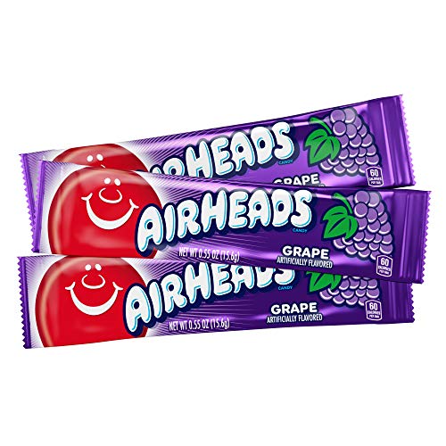 Airheads Candy, Watermelon Flavor, Individually Wrapped Full Size Bars, Taffy, Non Melting, Party, Pack of 36 Bars