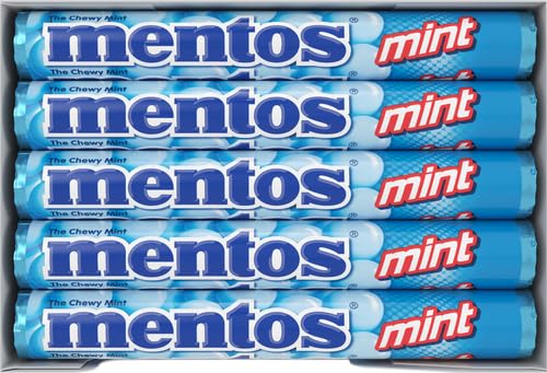 Mentos Chewy Mint Candy Roll, Mint, Non Melting, Party, 14 Pieces (Bulk Pack of 15) - Packaging May Vary