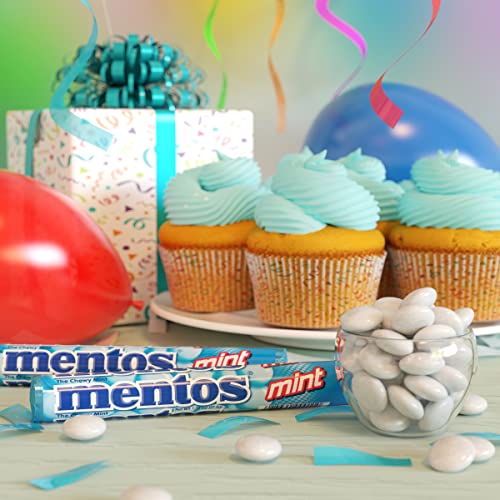 Mentos Chewy Mint Candy Roll, Mint, Non Melting, Party, 14 Pieces (Bulk Pack of 15) - Packaging May Vary