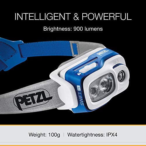 PETZL, Swift RL Rechargeable Headlamp with 900 Lumens & Automatic Brightness Adjustment
