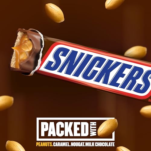 SNICKERS Full Size Bulk Milk Chocolate Candy Bars, 1.86 oz Bar, 48 ct Box