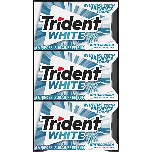Trident White Peppermint Sugar Free Gum, 16 Count (Pack of 9)
