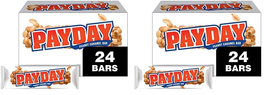 PAYDAY Peanut Caramel, Halloween Candy Bars, 1.85 oz (24 Count)