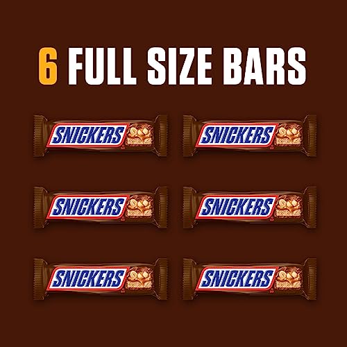 SNICKERS Full Size Bulk Milk Chocolate Candy Bars, 1.86 oz Bar, 48 ct Box