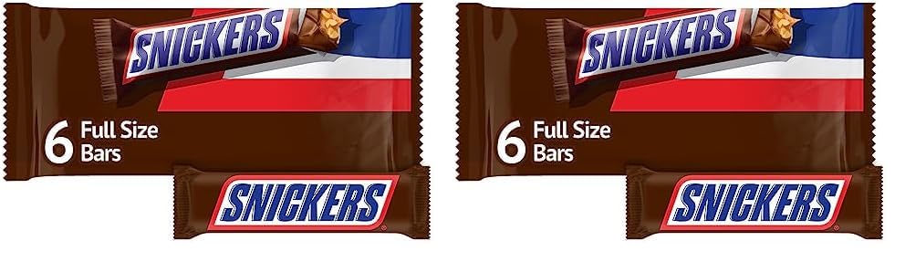 SNICKERS Full Size Bulk Milk Chocolate Candy Bars, 1.86 oz Bar, 48 ct Box