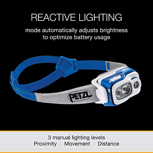 PETZL, Swift RL Rechargeable Headlamp with 900 Lumens & Automatic Brightness Adjustment
