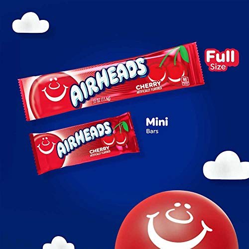 Airheads Candy, Watermelon Flavor, Individually Wrapped Full Size Bars, Taffy, Non Melting, Party, Pack of 36 Bars