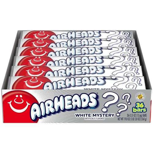 Airheads Candy, Watermelon Flavor, Individually Wrapped Full Size Bars, Taffy, Non Melting, Party, Pack of 36 Bars