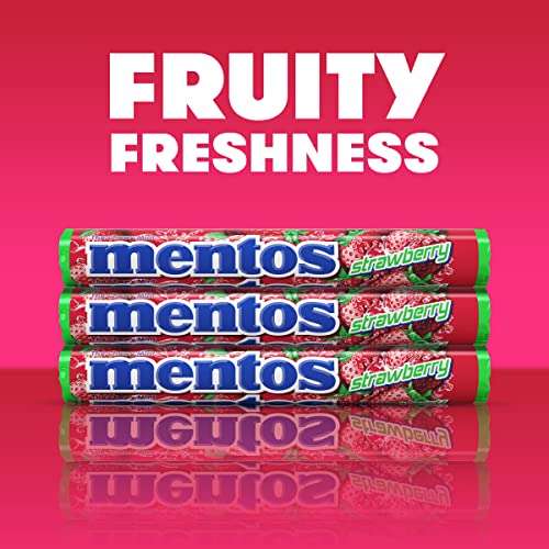 Mentos Chewy Mint Candy Roll, Mint, Non Melting, Party, 14 Pieces (Bulk Pack of 15) - Packaging May Vary