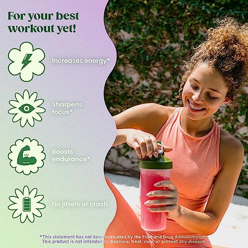 Bloom Nutrition High Energy Pre Workout with Beta Alanine, Ginseng and L Tyrosine for Amino Energy, Natural Caffeine Powder from Green Tea Extract, Keto, Sugar Free Drink Mix, Raspberry Lemonade