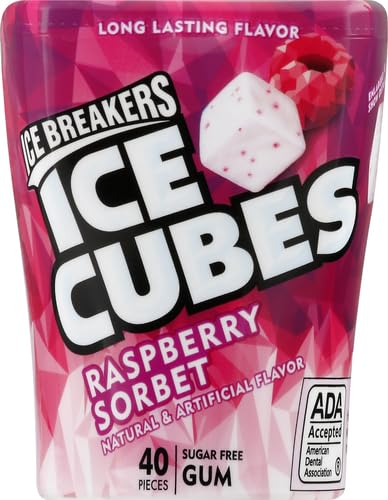 ICE BREAKERS Ice Cubes Spearmint Sugar Free Chewing Gum Bottles, 3.24 oz (6 Count, 40 Pieces)