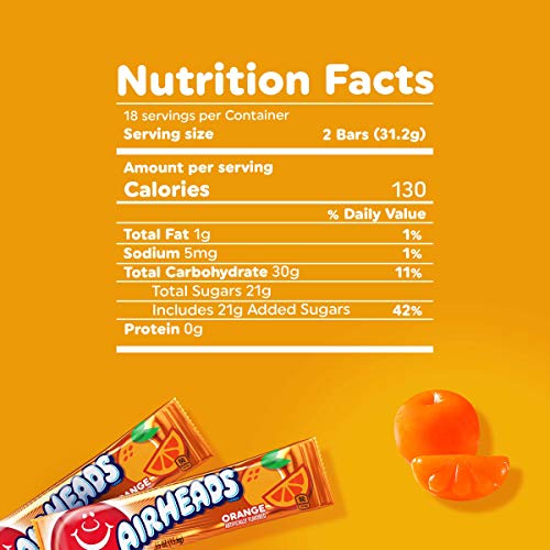 Airheads Candy, Watermelon Flavor, Individually Wrapped Full Size Bars, Taffy, Non Melting, Party, Pack of 36 Bars
