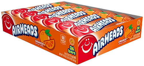 Airheads Candy, Watermelon Flavor, Individually Wrapped Full Size Bars, Taffy, Non Melting, Party, Pack of 36 Bars