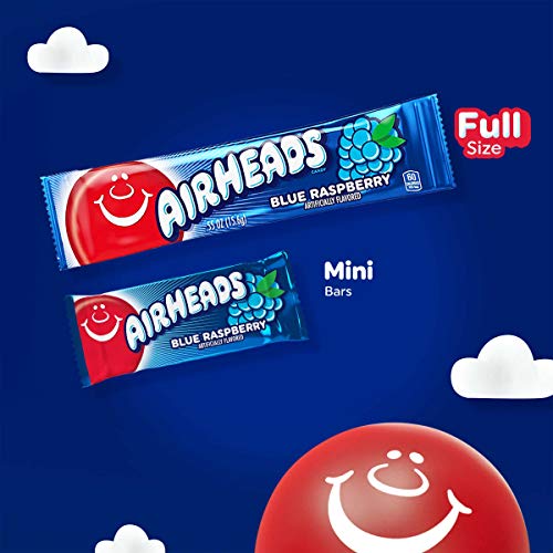 Airheads Candy, Watermelon Flavor, Individually Wrapped Full Size Bars, Taffy, Non Melting, Party, Pack of 36 Bars